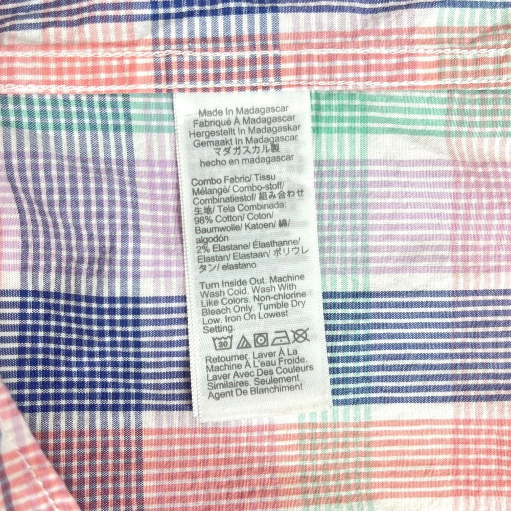J.Crew Men's Medium Slim Untucked Multicolor Plaid Flex Wash L/S Button-Up Shirt